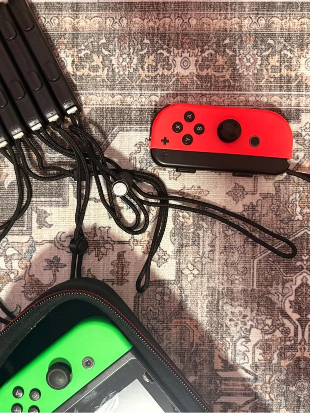 Nintendo Switch with Neon Pink and Neon Green Joy‑Con Set